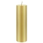2" x 6" Unscented Round Pillar Candle - Gold