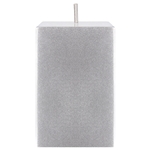 2" x 3" Unscented Square Pillar Candle - Silver