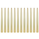 12 pcs 10" Unscented Taper Candle in White Box - Gold