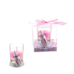Baby Bottle Poly Resin Candle Set in Gift Box - Pink