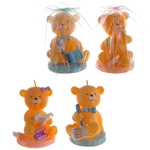 Teddy Bear in Various Positions Candle - Asst