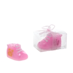 Baby Bootie Candle in Clear Box - Pink