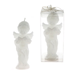 Angel Standing Reading a Book Candle in Gift Box - White