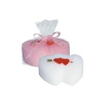Double Heart Candle - White