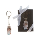 Mega Favors - Baby Angel Praying on Clouds Poly Resin Key Chain in Gift Box - Pink