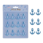 Mega Crafts - 12 pcs Baby Anchor Poly Resin Embellishments - Blue