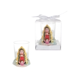 Baby Guadalupe Poly Resin Candle Set in Gift Box - White