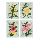 Mega Favors - Assorted Flowers Square Plaque - Asst