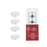 Mega Candles - 10 pcs Unscented Tea Light Candle - White