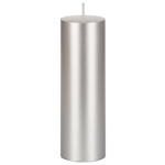 2" x 6" Unscented Round Pillar Candle - Silver