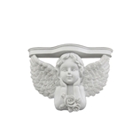 Mega Favors - Angel with Wings Holding Up Chin Poly Resin Plaque - White