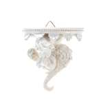 Mega Favors - Angel Praying Under Balcony Wall Plaque - White