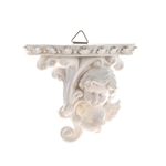 Mega Favors - Angel Holding onto Balcony Wall Plaque - White