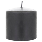 3" x 3" Unscented Domed Top Press Pillar Candle in Shrink Wrap - Dark Gray