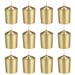 12 pcs 15 Hours Unscented Votive Candle in White Box - Gold