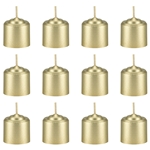 12 pcs 8 Hours Unscented Votive Candle in White Box - Gold