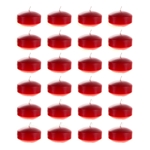 24 pcs 2" Unscented Floating Disc Candle in Bulk - Red