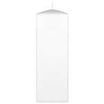 3" x 9" Unscented Dome Top Square Pillar Candle - White