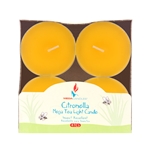 4 pcs Citronella Mega Tea Light Candle in Box - Yellow