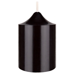 2" x 3" Unscented Round Bell Top Pillar Candle - Black