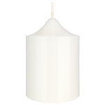 2" x 3" Unscented Round Dome Top Pillar Candle - White
