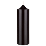 2" x 6" Unscented Round Bell Top Pillar Candle - Black