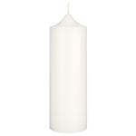 2" x 6" Unscented Round Bell Top Pillar Candle - White