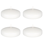 4 pcs 3" Unscented Floating Disc Candle - White