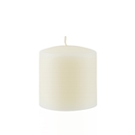 3" x 3" Unscented Round Glazed Pillar Candle - Ivory