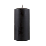 3" x 6" Unscented Round Glazed Pillar Candle - Black