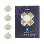 12 pcs 1.5" Unscented Glazed Floating Disc Candle - Ivory
