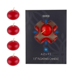 12 pcs 1.5" Unscented Glazed Floating Disc Candle - Red