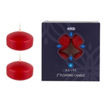 4 pcs 2" Unscented Glazed Floating Disc Candle - Red