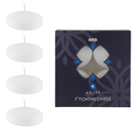 4 pcs 3" Unscented Glazed Floating Disc Candle - White