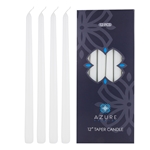 12 pcs 12" Unscented Glazed Taper Candle - White