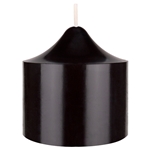 3" x 3" Unscented Round Dome Top Pillar Candle - Black