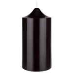 3" x 6" Unscented Round Bell Top Pillar Candle - Black