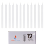 12 pcs 10" Unscented Straight Taper Candle in White Box - White