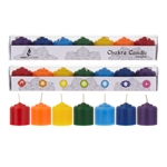 7 pcs 10 Hours Unscented Chakra Votive Candle - Assorted