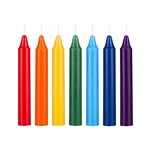7 pcs 5" Unscented Chakra Straight Taper Candle - Assorted