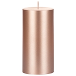 3" x 6" Unscented Round Pillar Candle - Rose Gold