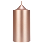 3" x 6" Unscented Round Bell Top Pillar Candle - Rose Gold