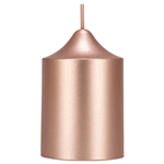 2" x 3" Unscented Round Bell Top Pillar Candle - Rose Gold