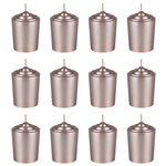 12 pcs 15 Hours Unscented Votive Candle in White Box - Rose Gold