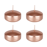 4 pcs 2" Unscented Floating Disc Candle - Rose Gold