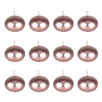 12 pcs 1.5" Unscented Floating Disc Candle in Brown Box - Rose Gold