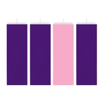 4 pcs 3" x 9" Unscented Advent Square Pillar Candle - Assorted