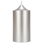 3" x 6" Unscented Round Bell Top Pillar Candle - Silver