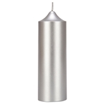 2" x 6" Unscented Round Bell Top Pillar Candle - Silver