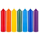 7 pcs Unscented Bell Top Pillar Chakra Candles - Assorted